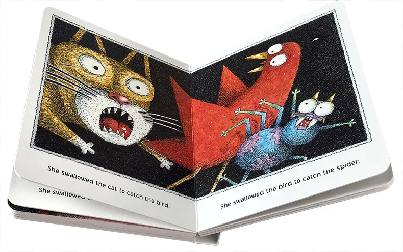 There Was an Old Lady Who Swallowed a Fly, Baby Children's books aged 1 2 3, English picture book, 9780545831529