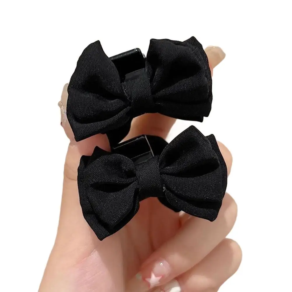 

Заколки для волос, черные двойные банты, боковая челка, заколка в стиле принцессы, женская новая заколка для волос за ушками, аксессуары для волос