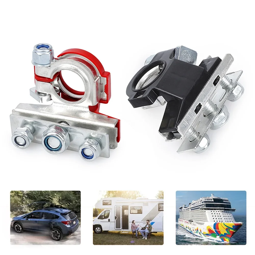 1 par de terminales de batería de poste superior de coche automotriz de 12V y 24V, conectores de Terminal de abrazadera de Cable, accesorios para coche