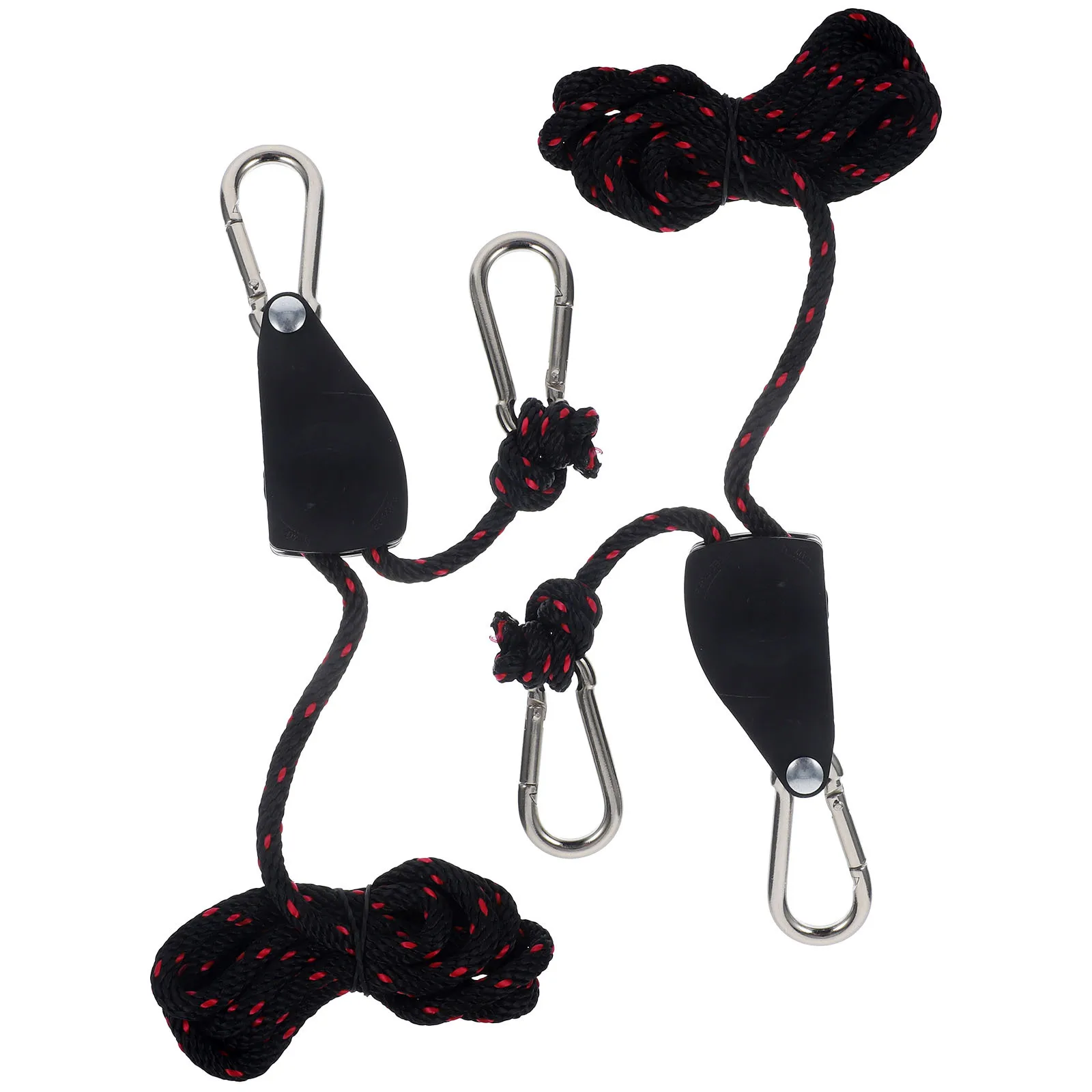 2pcs 1/4 Inch Adjustable Rope Hangers For Grow Light Fixtures Heavy Duty Locking Carabiner Clip Rust Resistant Pulley Hanging