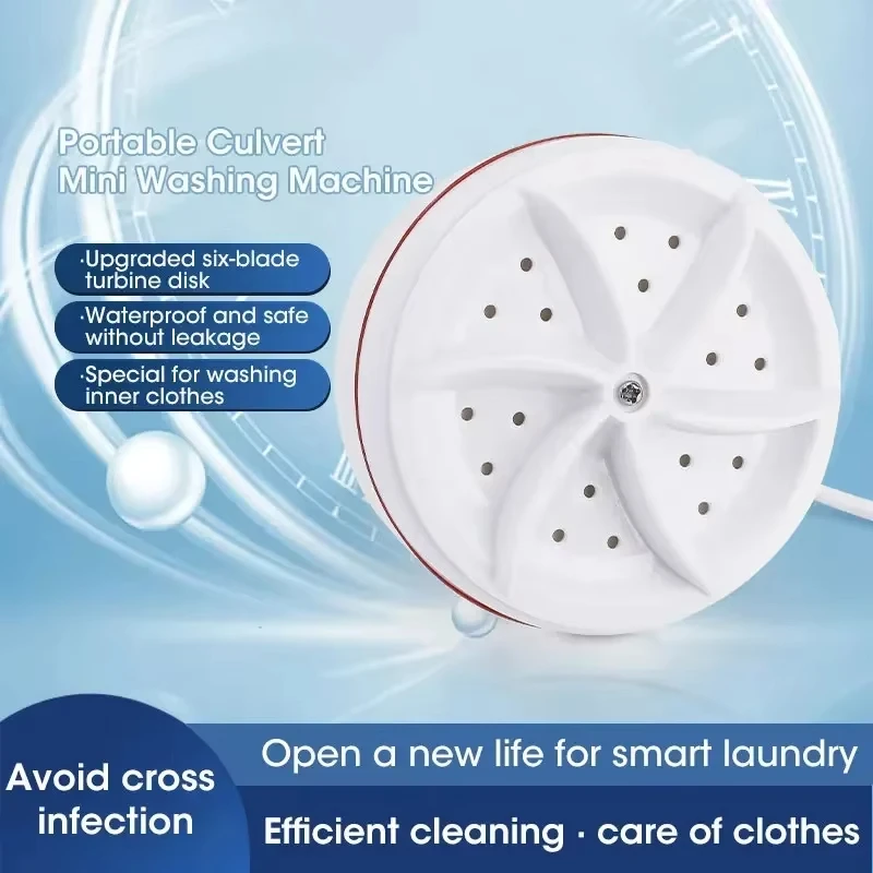 Portable Mini USB Rotating Turbine Washing Machine Multifunctional Cleaning For Socks Underwear Dishes