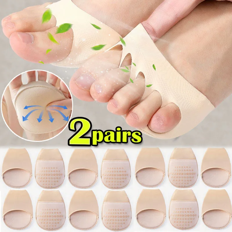 

2pairs Invisible Forefoot Pads Women High Heels Comfort Metatarsal Gel Cushions Half Insoles Anti Slip Toe Protectors Foot Pain