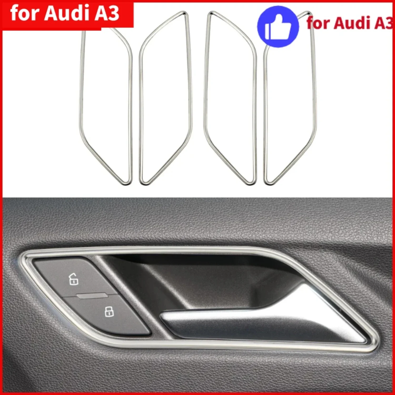 Upgrade Your Audi A3 8V 2013-2019 with Sleek and Durable Stainless Steel Decoration Frames - Enhance Your Car Interior and Eleva