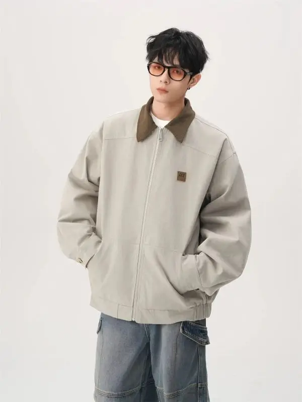 American Retro Pure Cotton Work Jacket Men's Spring Trendy Brand High-end Cleanfit Loose Top