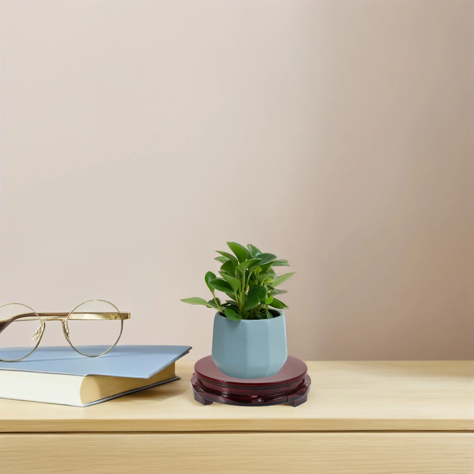 

Solid Wood Round Base 10 Inch Natural Grain Display Stand For Flowerpots Vases Crafts Teapot Cake Decoration Wooden