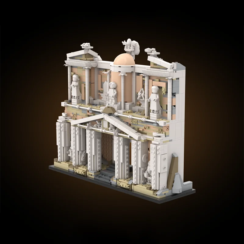 

NEW 1556PCS MOC Architecture Petra Jordan Treasury Temple Holy Grail Model Custom Building Blocks DIY Assembly Display Gift Set