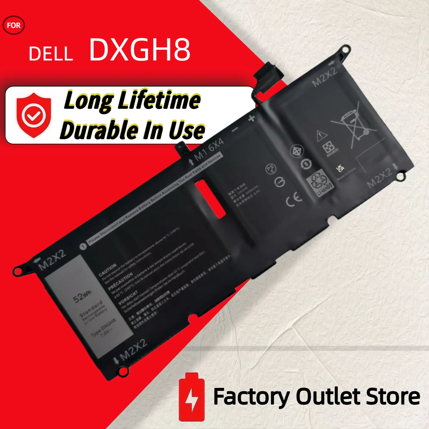 도매 및 소매 ❗ ❗ ❗   DELL XPS 13 9380 9370 7390용 DXGH8 배터리 DELL Inspiron 7390 2-in-1 7490 G8VCF H754V 0H75용