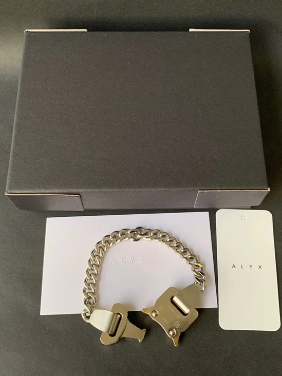 Unisex 9SM Metal Lock Buckle Bracelet JILSALYX Original Design Fashion Jewelry Neutral Titanium Steel No Personalization