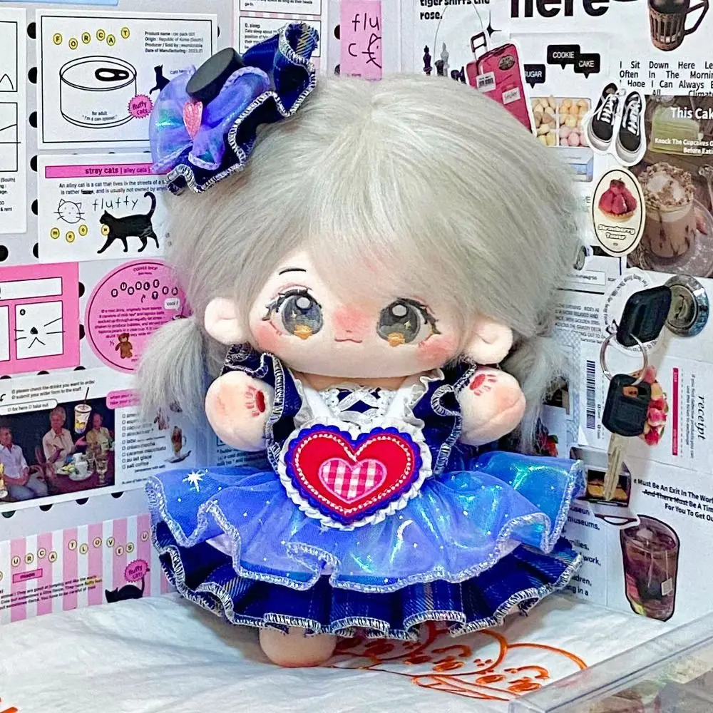 

Хлопковая кукла в пасторальном стиле, парик из химического волокна, игрушечный наряд, головные уборы, 20 см, плюшевая одежда для кукол, милая мода