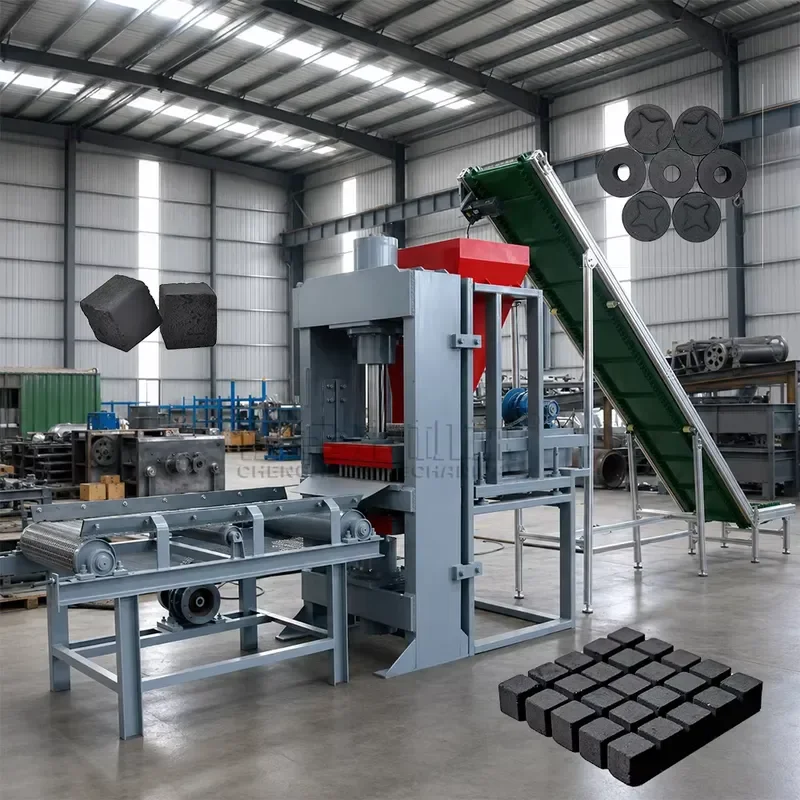 High Quality BBQ Cube Shape Shisha Charcoal Production Line Charcoal Powder Briquette Press Hookah Charcoal Making Machine