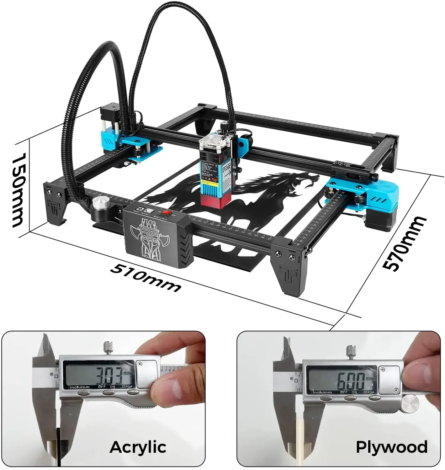 TWOTREES NEW TTS 5.5w mini cnc DIODE laser engraver cutting machine, 300x300 high speed Diy 3d laser engraving machine for Wood