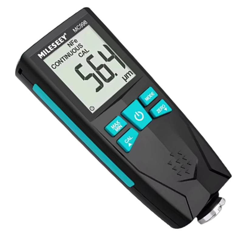 مقياس سمك الطلاء MC998 الجديد من Mileseey UZ، كاشف فيلم طلاء السيارة، المدى 0-1500μm، الدقة ±(3%+2μm)، لصفقة السيارة