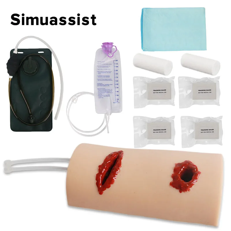 Laceration and Bullet Wound Multitask Wound Packing Trainer First Aid Training Stop Bleeding Simulator Gunshot Wound