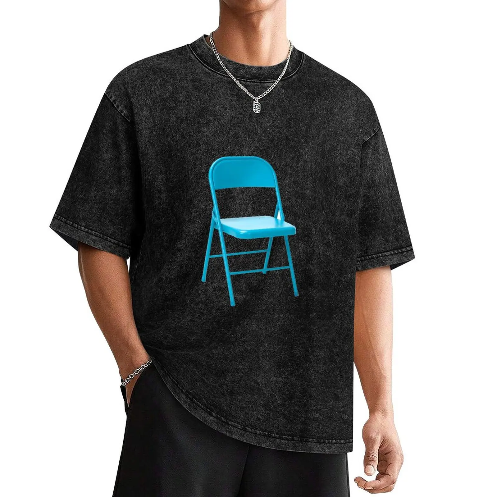 Blue Folding Chair T-Shirt blue lock vintage graphic tee boys whites mens graphic t-shirts funny