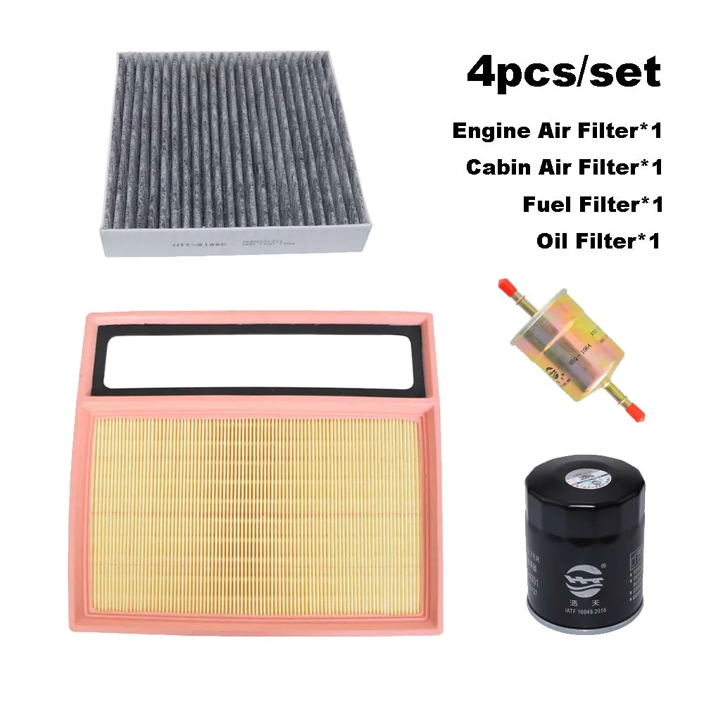 4pcs Filter Set For BYD QIN Plus DM-i 1.5L Hybrid 2021-2024 DESTROYER 05 CHAZOR Engine Cabin A/C Air Gas Oil Filter Accessories