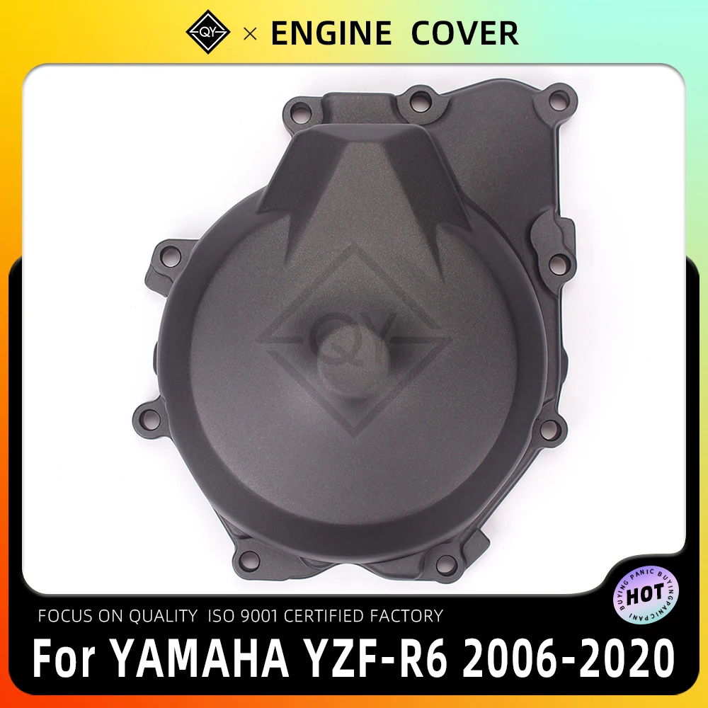 LQYL Motorcycle Left Engine Stator Crankcase Cover For Yamaha YZF R6 YZFR6 YZF-R6 2006 2007 2008 2009 2010 2011 2012 2013-2019 