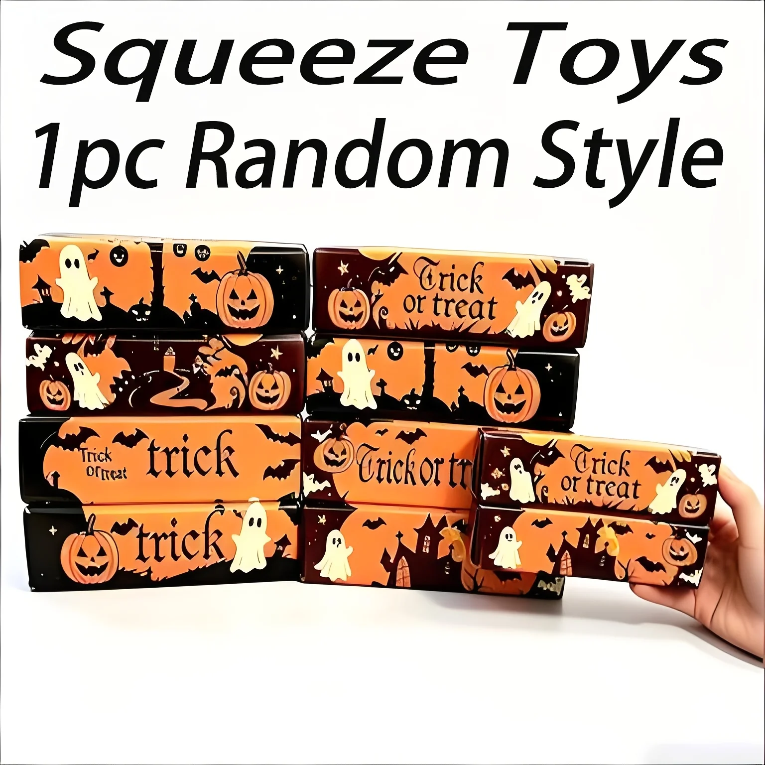 1/2Pcs Halloween Butter Stick Slow Rise Squeeze Toy Ideal Birthday Gift Candy Bag Filler Classroom Reward Random Style