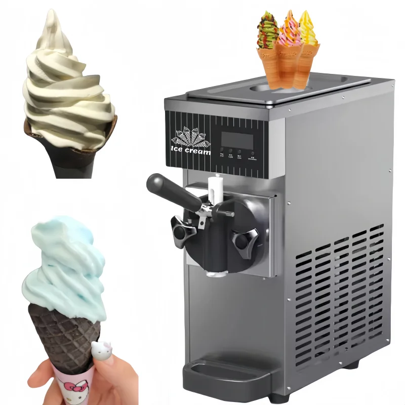 Ice Cream Makers Automatic Commercial Tabletop 1 Flavor Yogurt Ice Cream Making Soft Serve Ice Cream Machine