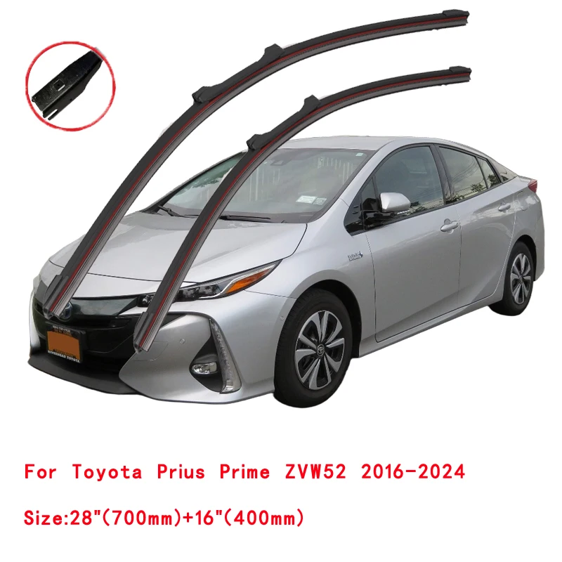 لتويوتا بريوس برايم PHV XW50 W52 هاتشباك 2015 2016 2017 2018 2019 2020 2021 2022 شفرات ممسحة زجاج السيارة الأمامي المطاطية المزدوجة #3