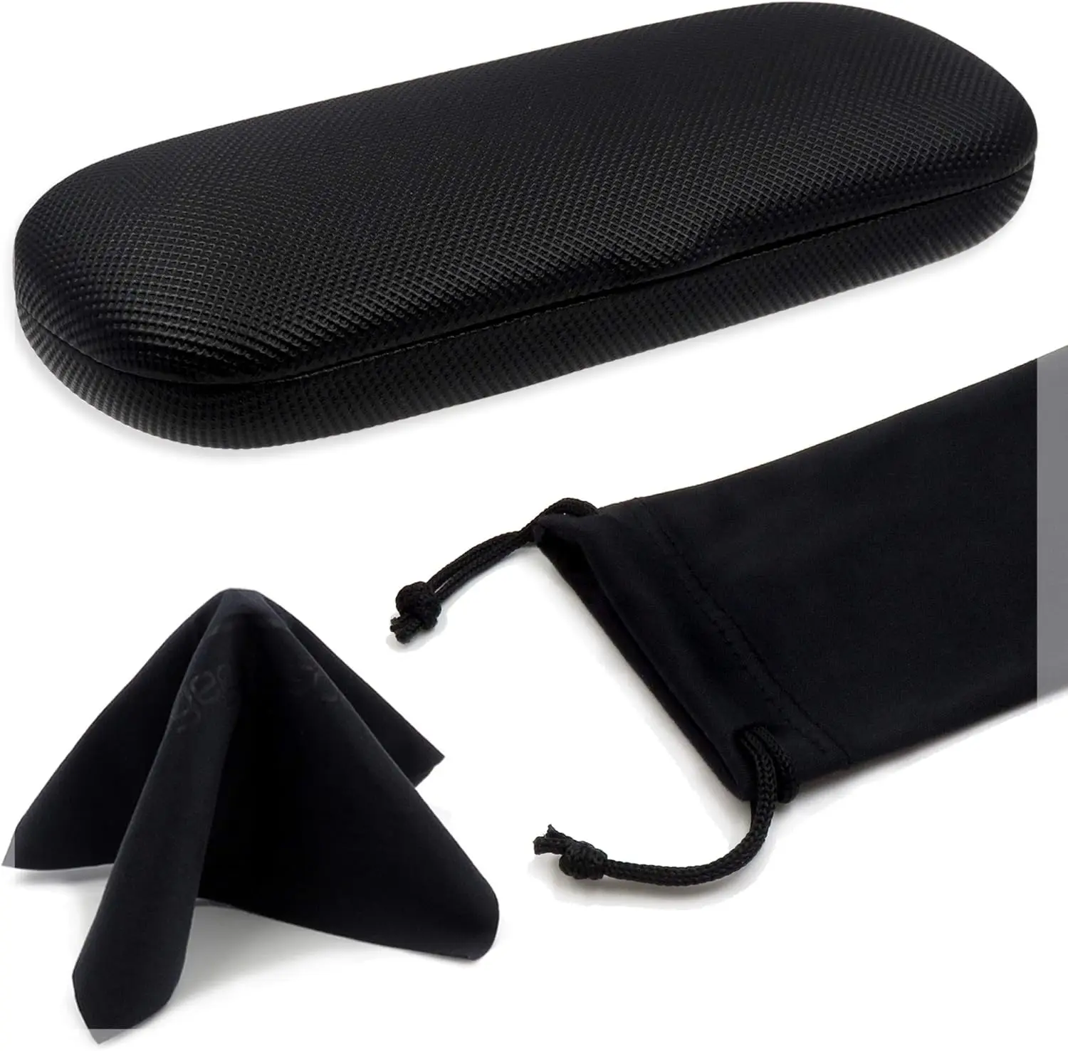 

Men Small Glasses case - Eyeglasses Hard Shell Holder Pouch & Cloth-Reading Slim & Narrow Case Heavy Duty