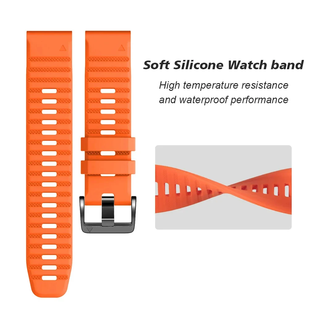 QuickFit 22mm 26mm Watch Strap For Garmin Fenix 7X 7 Solar/6X 6 Pro 5 5X Plus 3 3HR/Epix/MARQ Smartwatch Band Silicone Bracelet