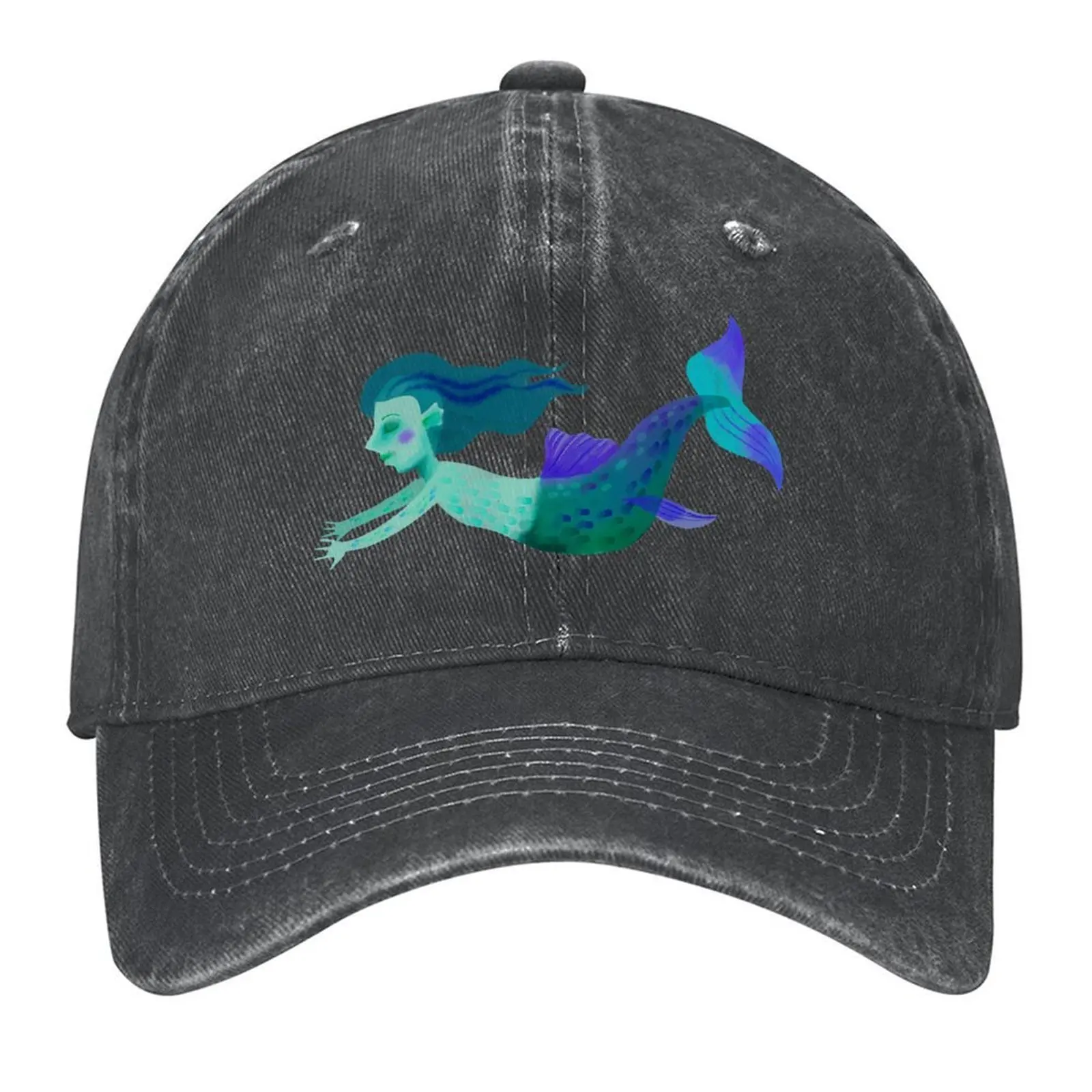 

Watercolor Mermaid Trio Baseball Cap sailor cap for men Golf Anime Winter hat Men's Women's