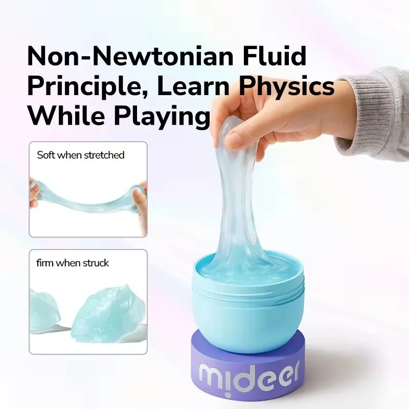 Mideer Pearly Putty Safe Sensory Slime Toy Non-Newtonian Fluid Premium Toys Liquid Glass Play Dough Stress Relief Non-Sticky Toy