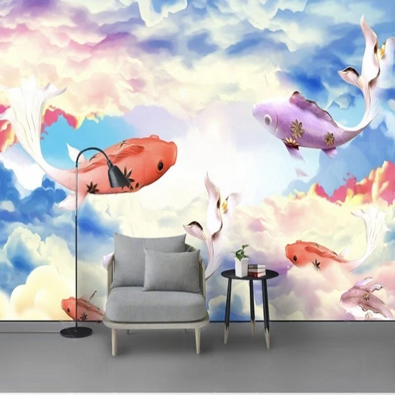 

Simple and retro Douyu TV luxurious home bedroom decoration background wall