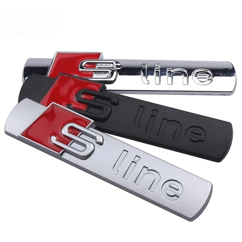 3D SLINE Emblem Car Body Trunk Sticker Auto Decoration Accessorie for Audi S Q7 A1 A7 Q3 8L TT Mk2 C5 A5 A3 A4 B8 8P 8V A6 C7 A8