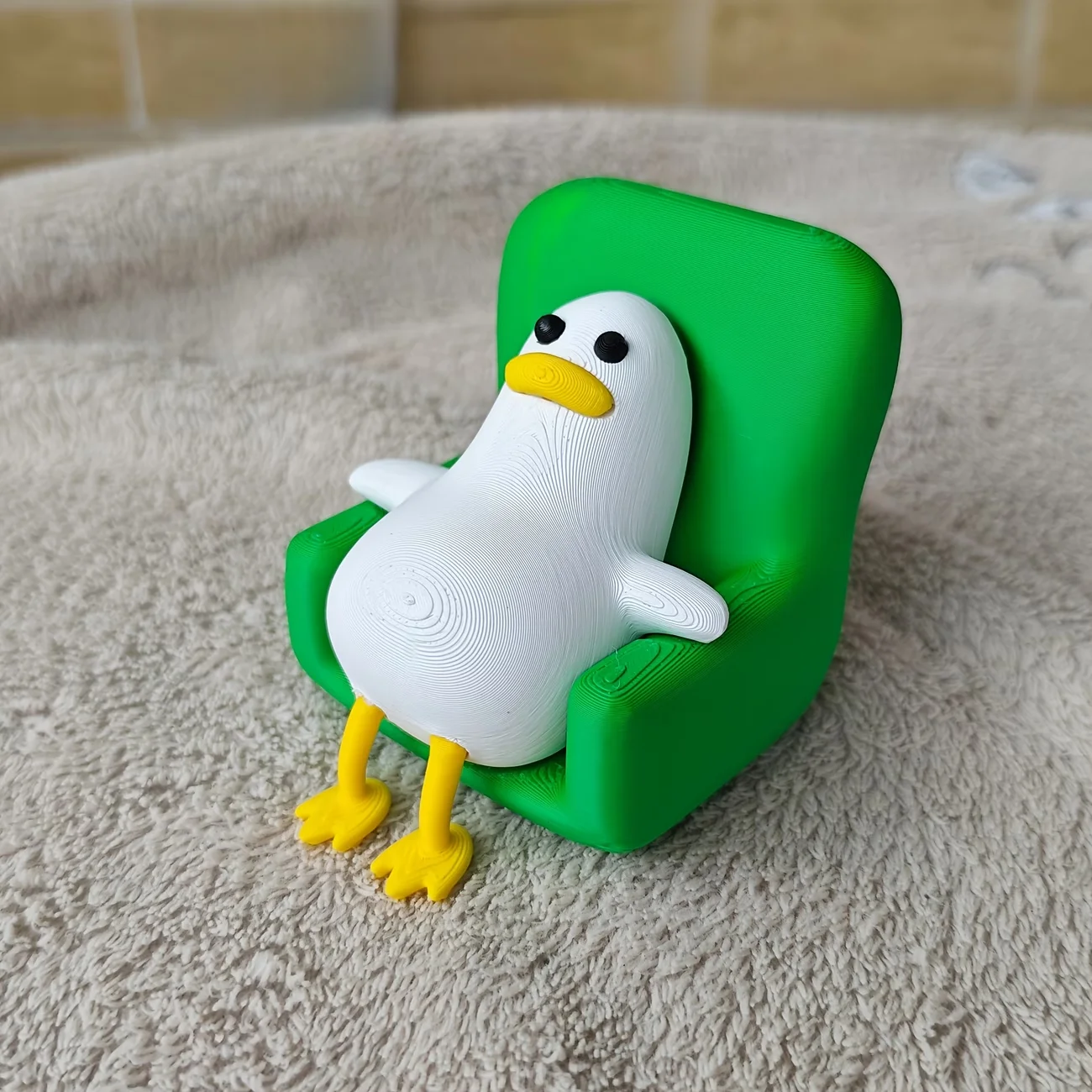 A lying duck with a funny and cute expression, a small office desk decoration, creative animal shape. view 6