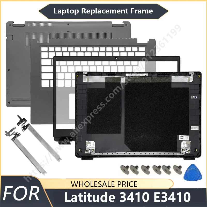 

NEW For Dell Latitude 3410 E3410 Laptop LCD Back Cover Bezel Front Palmrest Bottom Case replacement parts Shell Hinges
