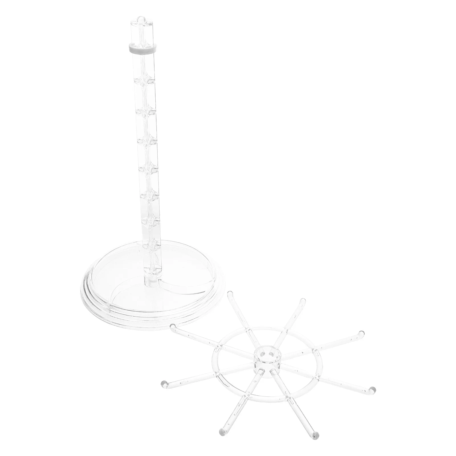 

Rotating Jewelry Organizer Stand Plastic Display Rack for Keychains Earrings Hair Accessories Desktop Tidy Storage