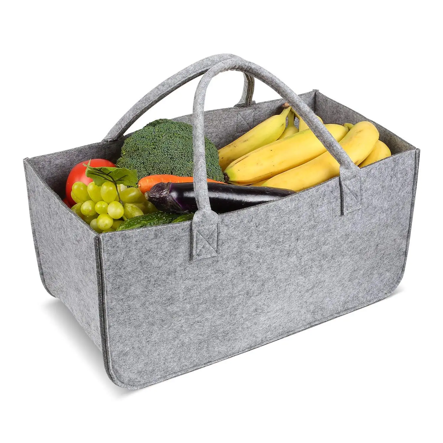 Grande capacidade feltro bolsa, cinza armazenamento saco, Casual Shopping Bag
