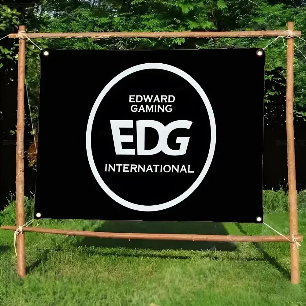 EDG chinese esports club competitive game Flags Daily four ring borderless design indoor outdoor decor easy hang install