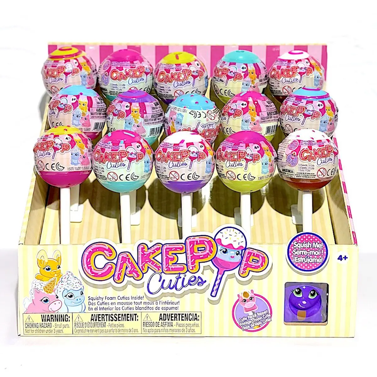 

CakePop Cuties Squishy Blind Box Toy Surprise Animal Foam Figures Lollipop Style Stress Relief Toy for Kids Collectible Gifts
