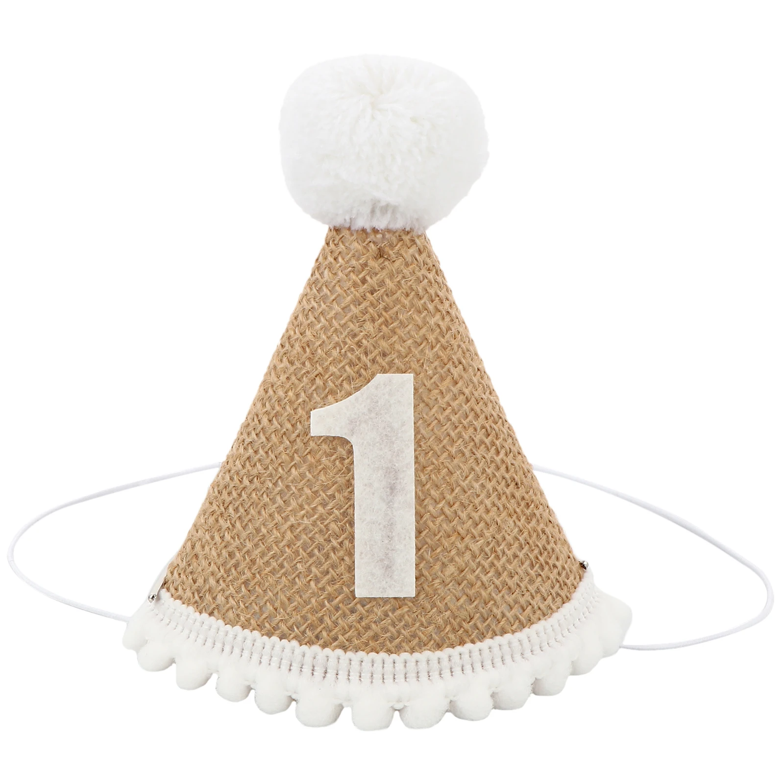 

Birthday Party Hat 1st Cap Linen Newborn Baby Girl Boy Ball Sweet Accessories Headwear Kids Decorations Celebrations