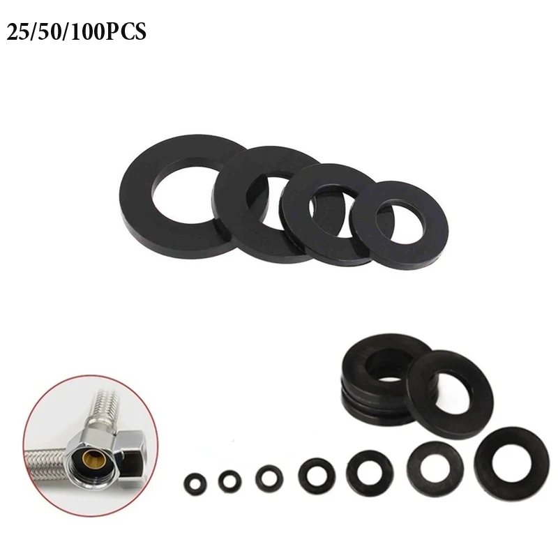 25pcs 50pcs 100pcs Form A Flat Black Thick Neoprene Rubber Washers - M3 M4 M5 M6 M8 M10 M12