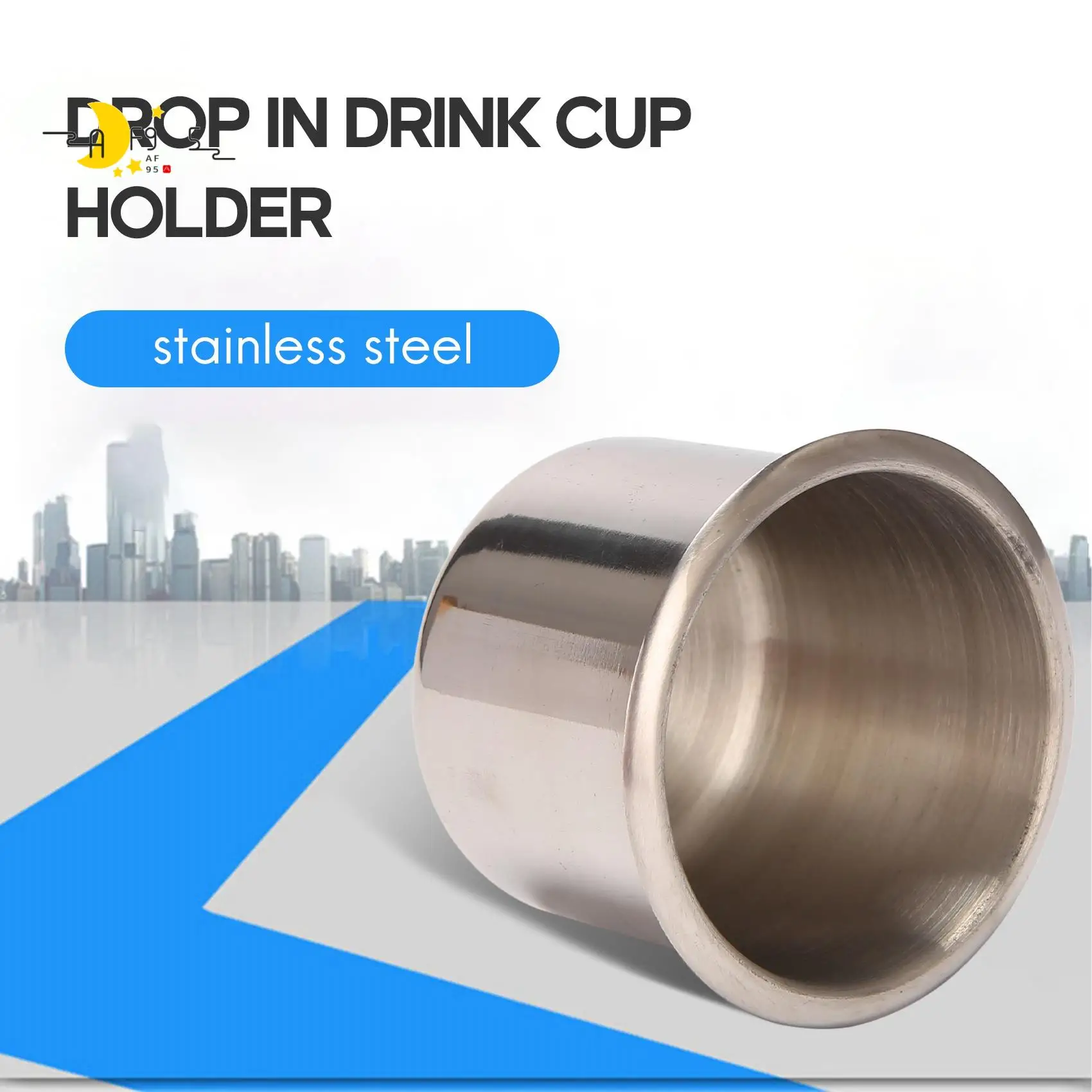 

AF95-4Pcs Universal Marine Boat Cup Holder 68X55mm Stainless Steel Drop In Drink Cup Holder For Poker Table Couch