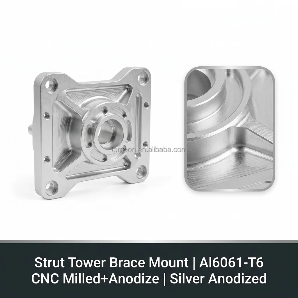 China CNC Machined Components Strut Tower Brace Aluminum Rapid Prototyping Laser Engraving Processing Factory