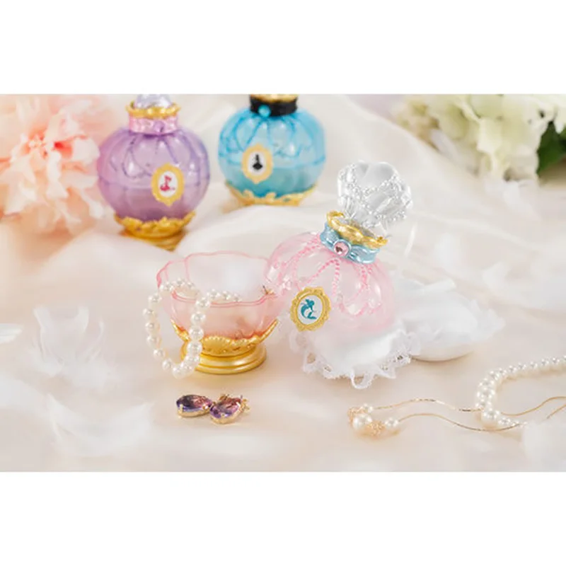 Genuine Princess Milky color Jewelry Box Gashapon Toys Belle The Little Mermaid Alice Tinker Bell Jasmine Rapunzel Ornament Toys