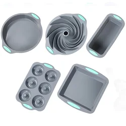 Silicone Bakeware Non-Stick Kitchen Oven Baking Pans,Silicone Cake Mold with Cake Pan,Cookies Chiffon Donut Square Cake Loaf Pan