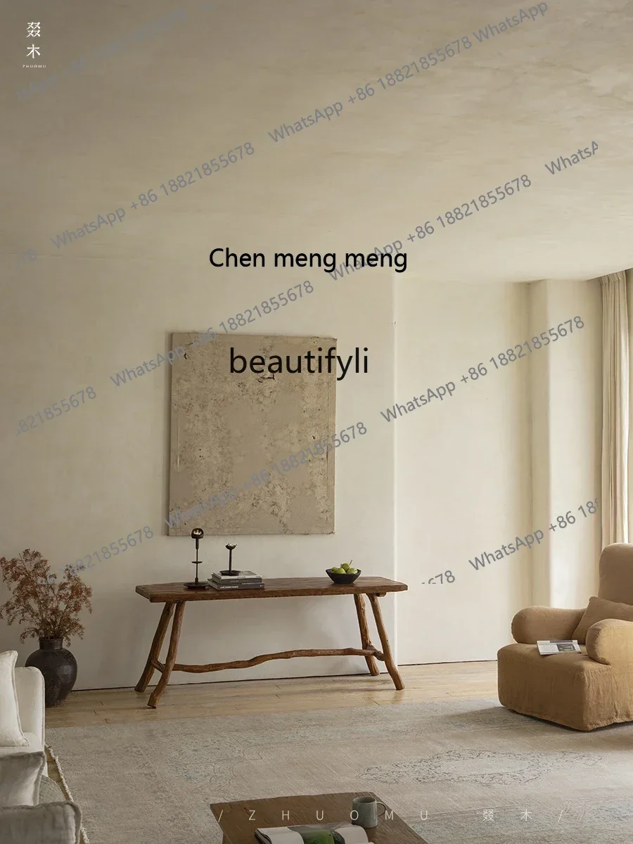 P178 نجا الخشب الإبداعية طاولة طعام الخشب القديم طاولة شاي الدردار القديم مكتب من الخشب الصلب طاولة ضيقة طويلة أثاث على الطراز الصامت #4