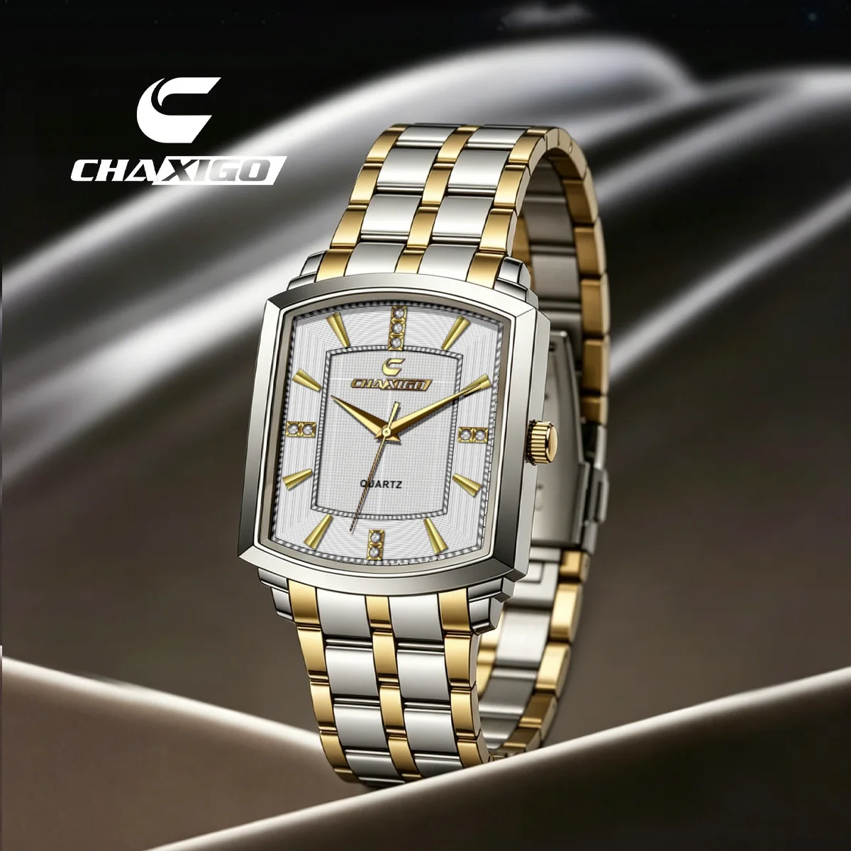 

CHAXIGO 453 New Women's Business Light Luxury Retro Style Square Quartz Watch Waterproof Stainless Steel Watches for Woman
