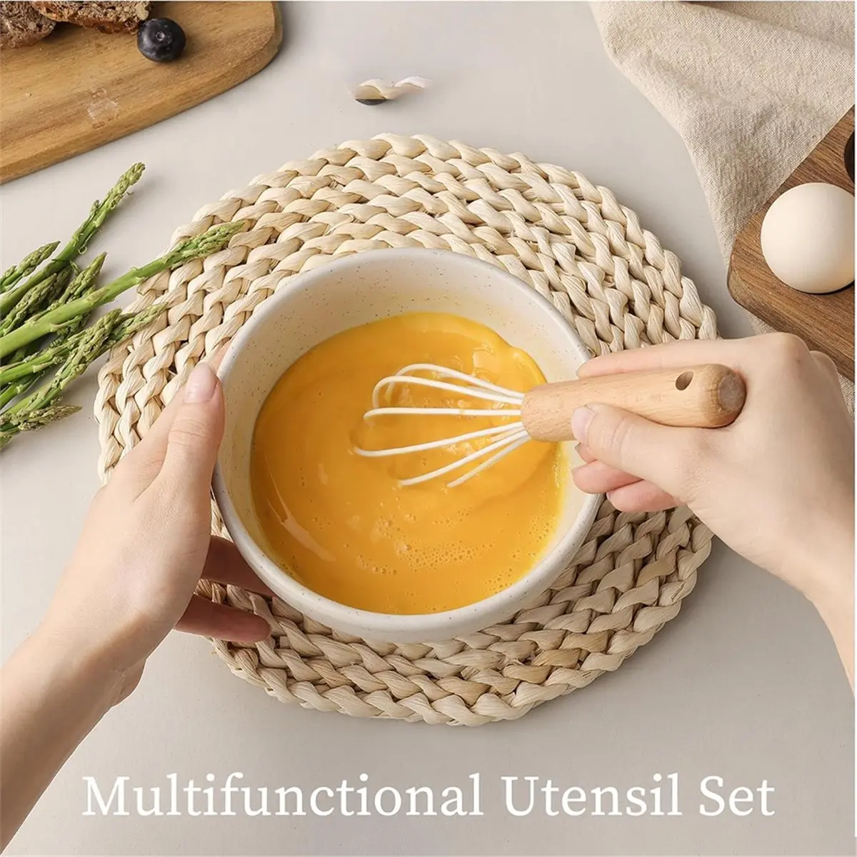 2026 Trend Silicone Cooking Utensils Set Kitchen Utensils Set 10 Pcs for Cooking Spatula Set with Wood Handles