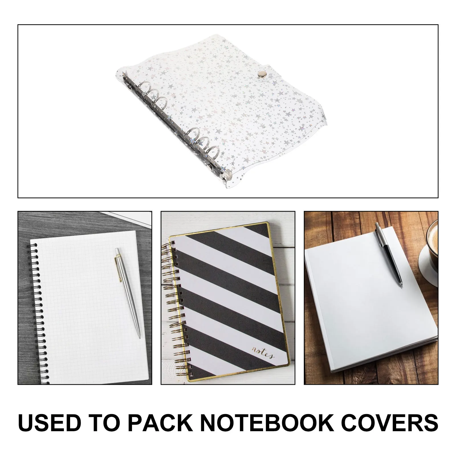 

Gypsophila Binder Notebook Cover PVC Office Supplies 6 Ring Loose Leaf School Accessories Lightweight Gift