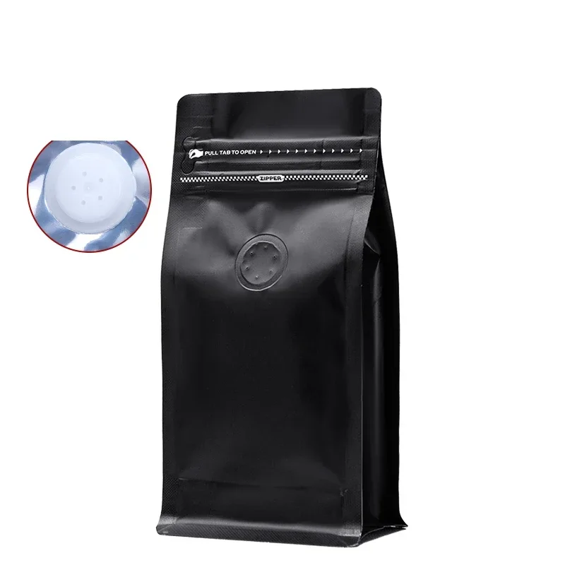 50Pcs Coffee Beans Aluminum Foil Packaging Bag with Air Valve Sealed Food Powder Tea Nuts Storage Airtight Pouches Print