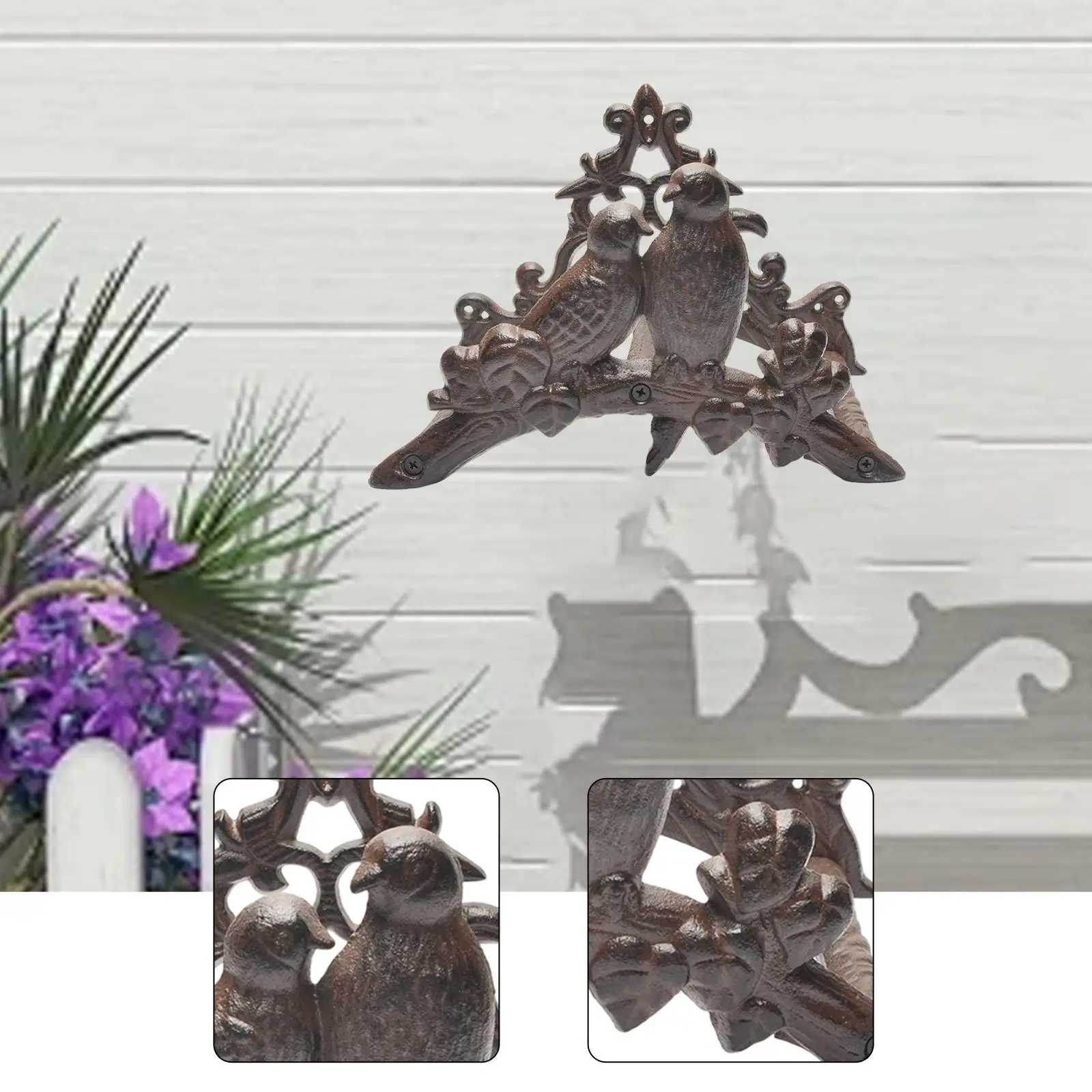 Wall Mount Garden Hose Holder Iron Sturdy Decorative Bracket Water Hose Organizer for Lawn Fence Use