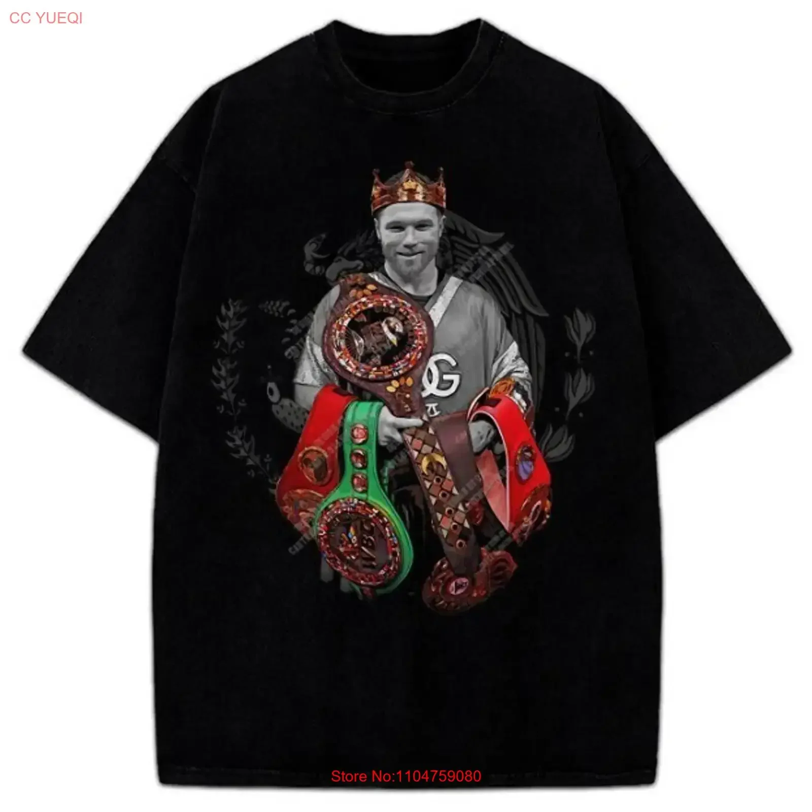 Canelo Alvarez King Mexico Goat Boxing Vintage Style Design T Shirt vintage Washed Stylish streetwear Slightly designer clothes