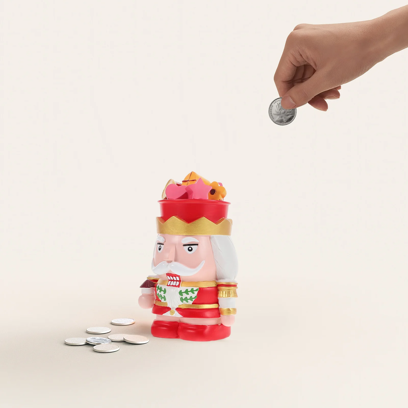 Decoratieve Notenkraker Muntbank Hars Geldpot voor Kinderen Thuis Bureau Organizer Opslagcontainer Vakantie Decor Cadeau Idee