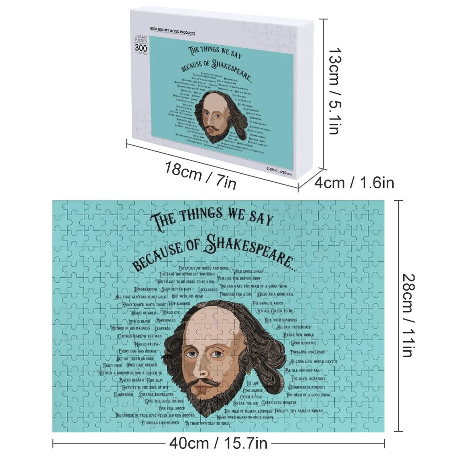 ويليام شكسبير يقتبس أقوال بازل قطع تركيبات خشبية مخصصة للأطفال قطع الصور المقطوعة لغز الكبار #5